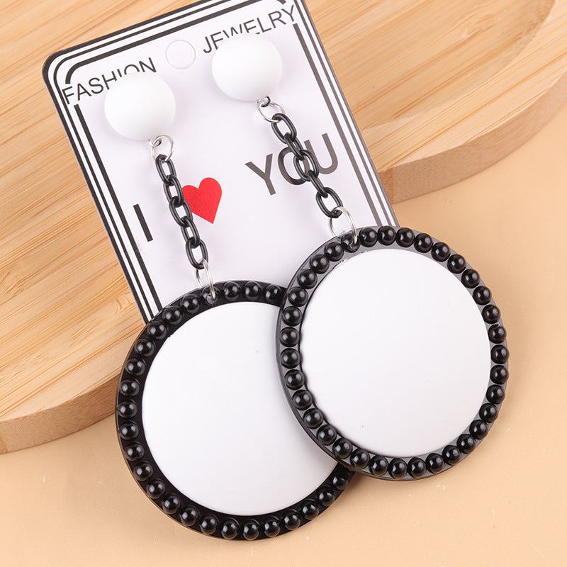 Wholesale Color Three-dimensional Large Round Acrylic Earrings