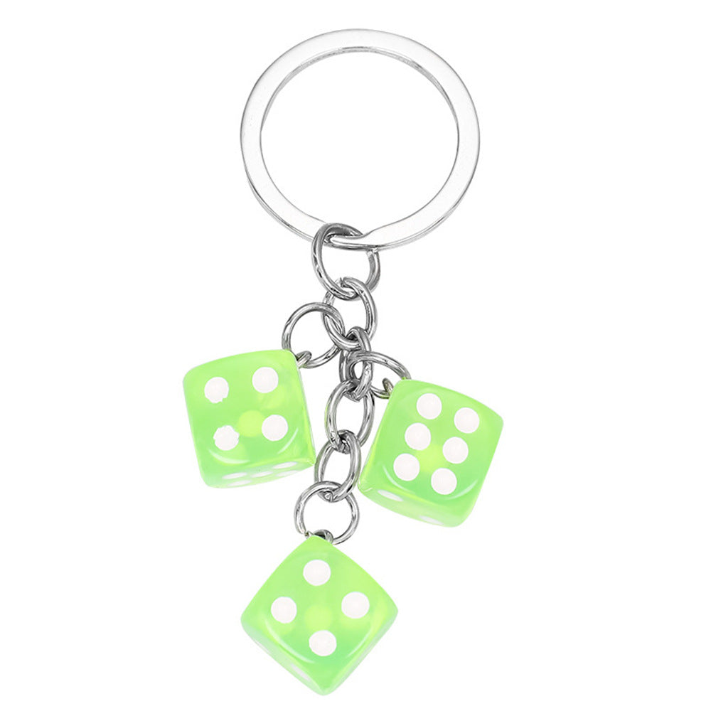 Wholesale Creative Resin Dice Keychain Bag Charm - Black,  Cross/ Crown/ Roman Numeral Pattern,  Chic Car Key Accessory