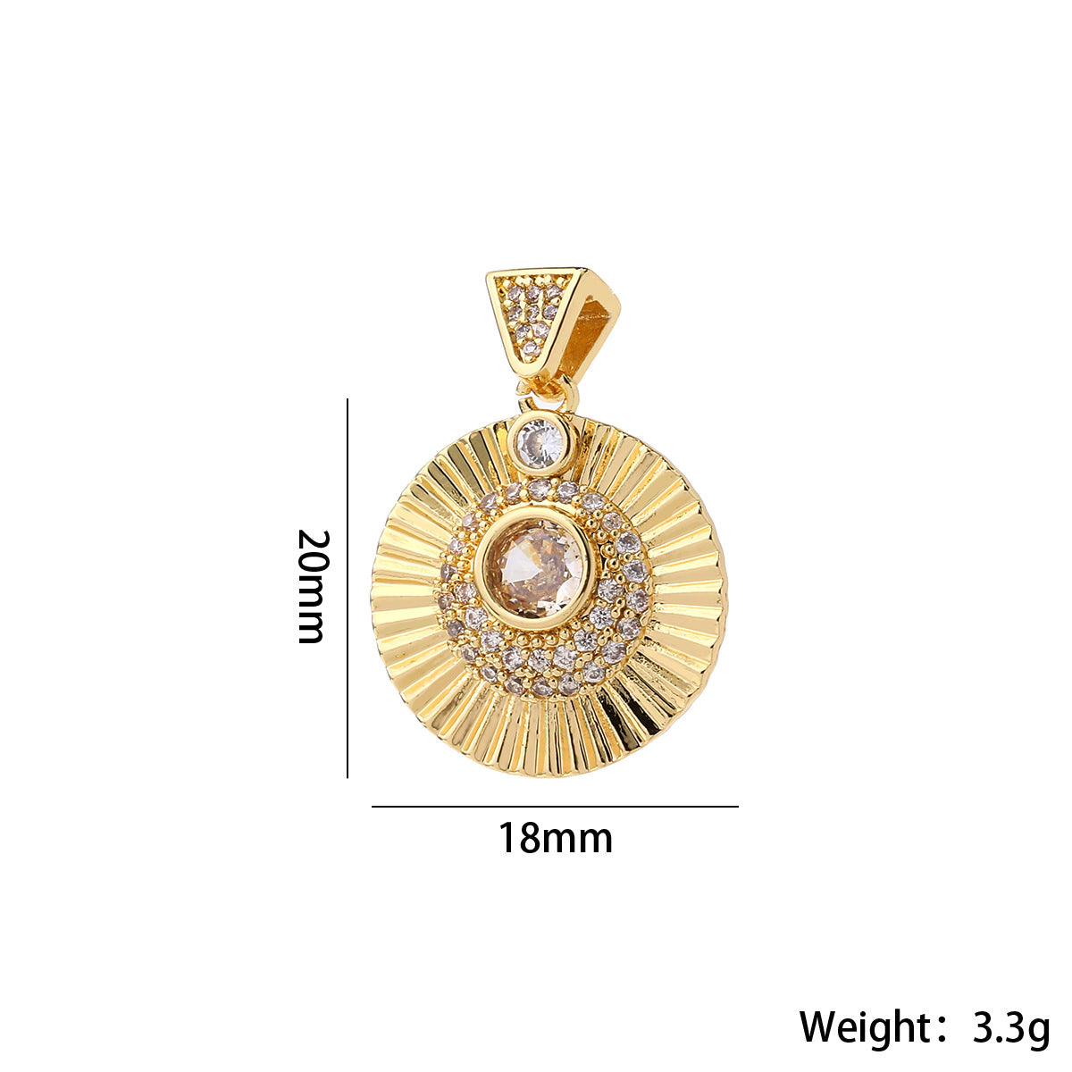 Wholesale Vintage Cross Pendant Gold Plated Brass Zircon DIY Necklace Fashion Accessory