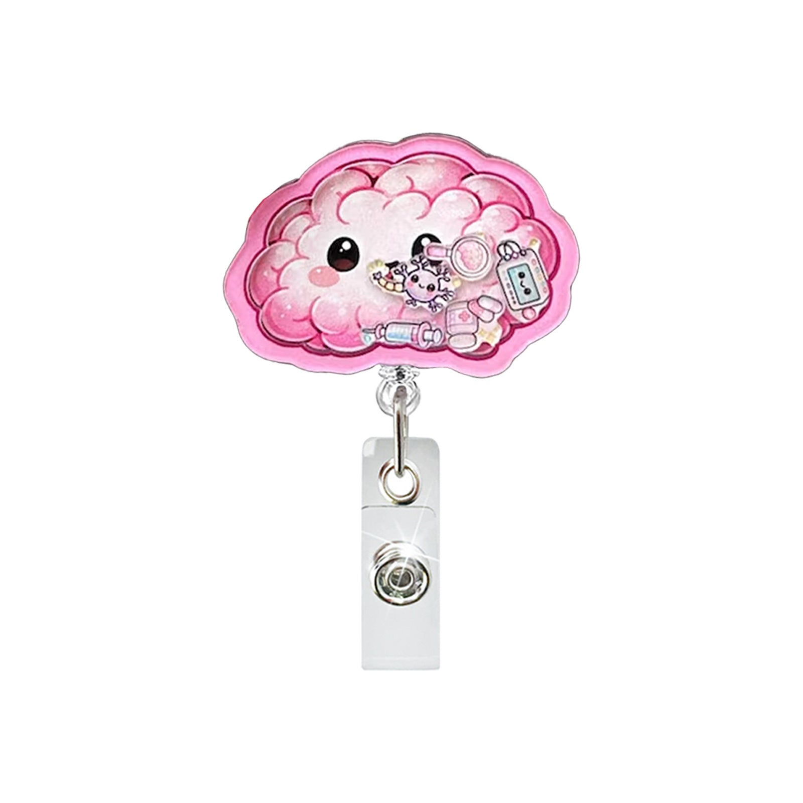 Wholesale ABS Retractable Badge Reel Stylish Heart Scroll Design for Medical Staff