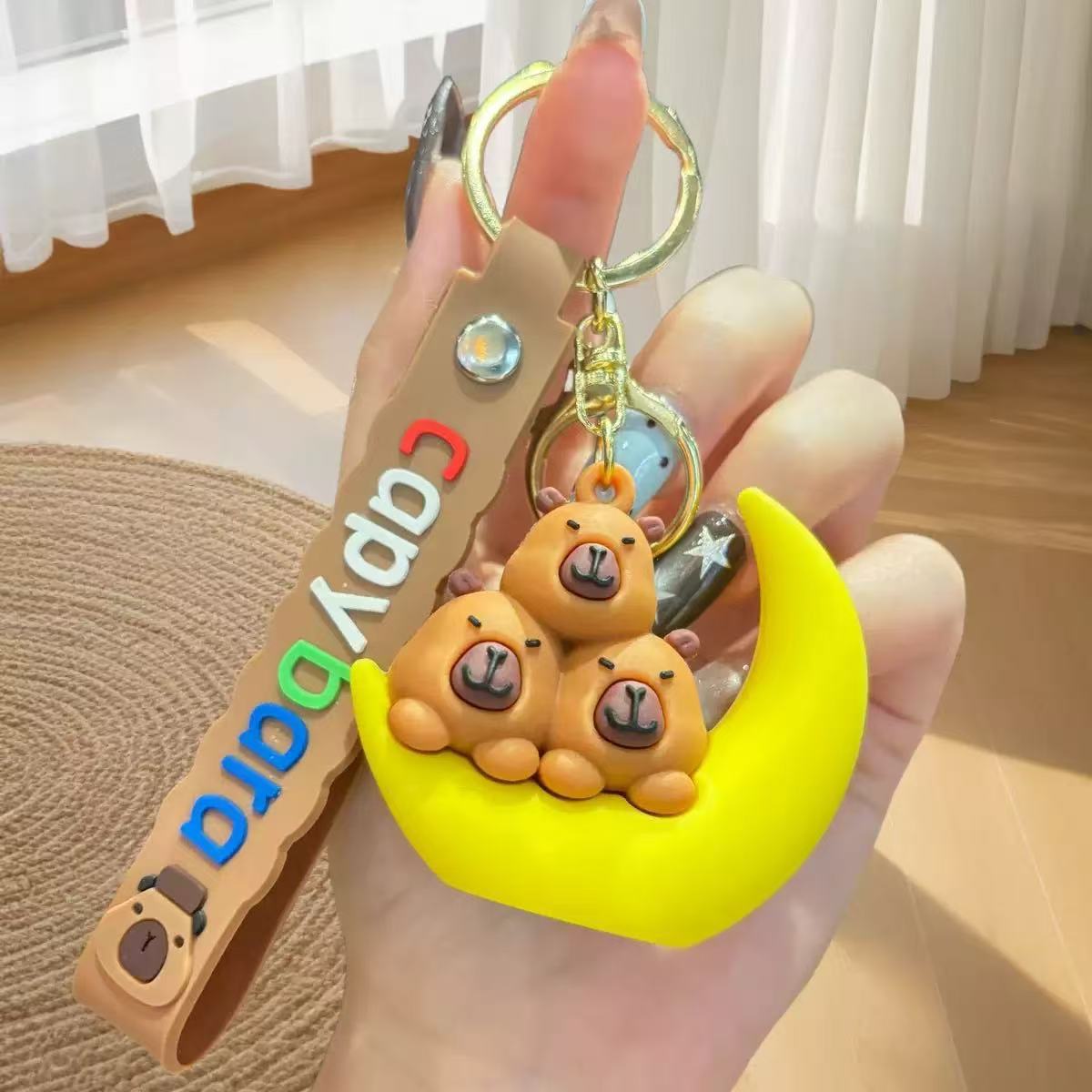 Wholesale Cute Capybara Keychain Bag Pendant Creative Car Key Accessory Boutique Resale