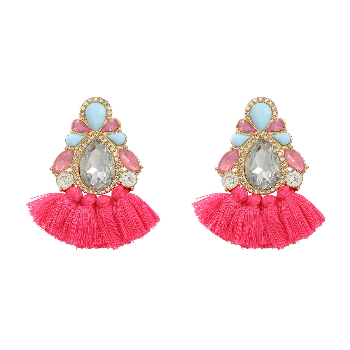 Wholesale Colored Diamond Earrings Tassel Earrings Bohemian ACC-ES-JL032