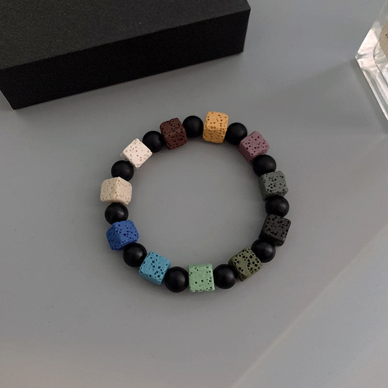 Wholesale Obsidian Cross Bracelet L Black Eight Billiards Bracelet