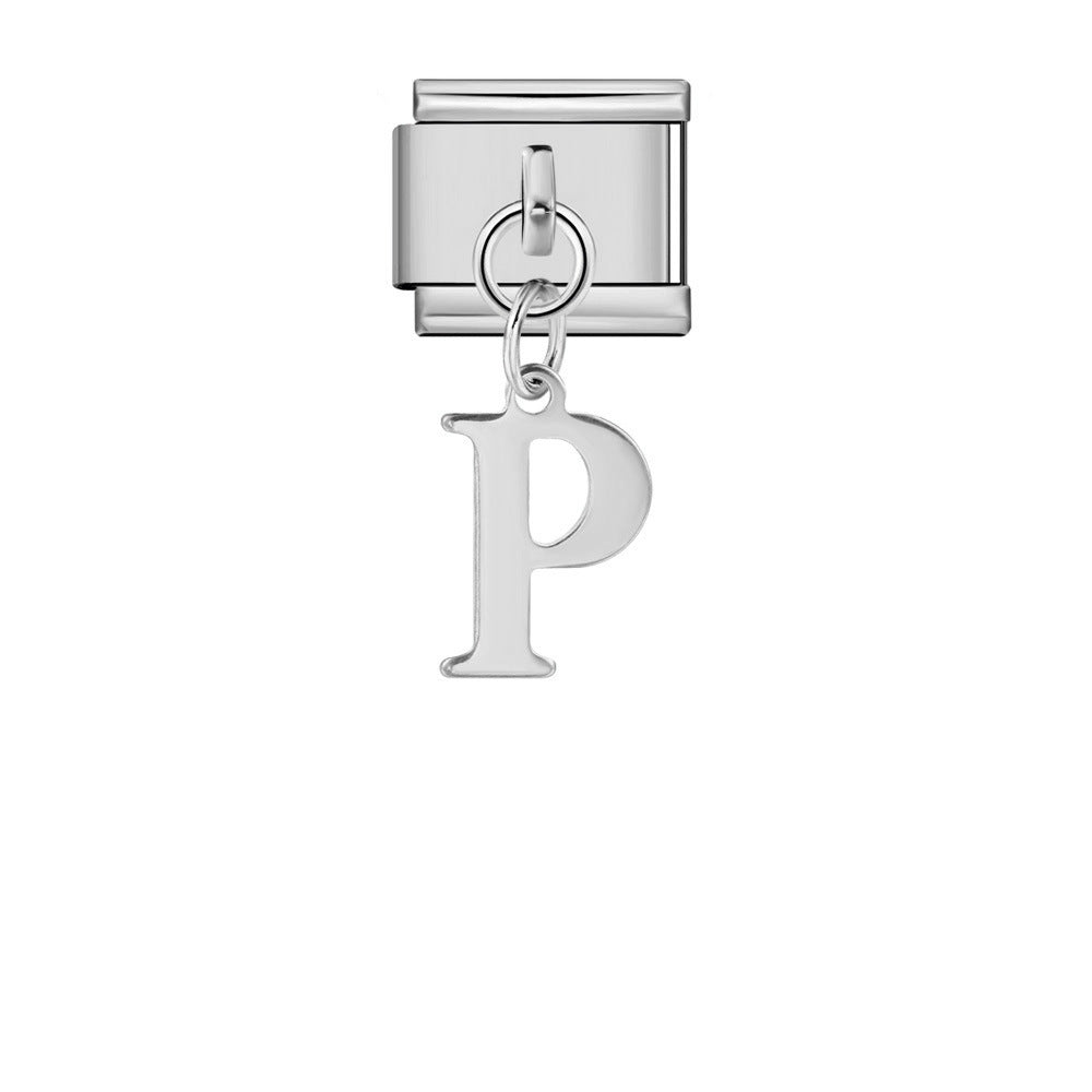 Wholesale Italian Charm Bracelet 9mm DIY Silver Simple Letter  Creative Stainless Steel Composable Bracelet