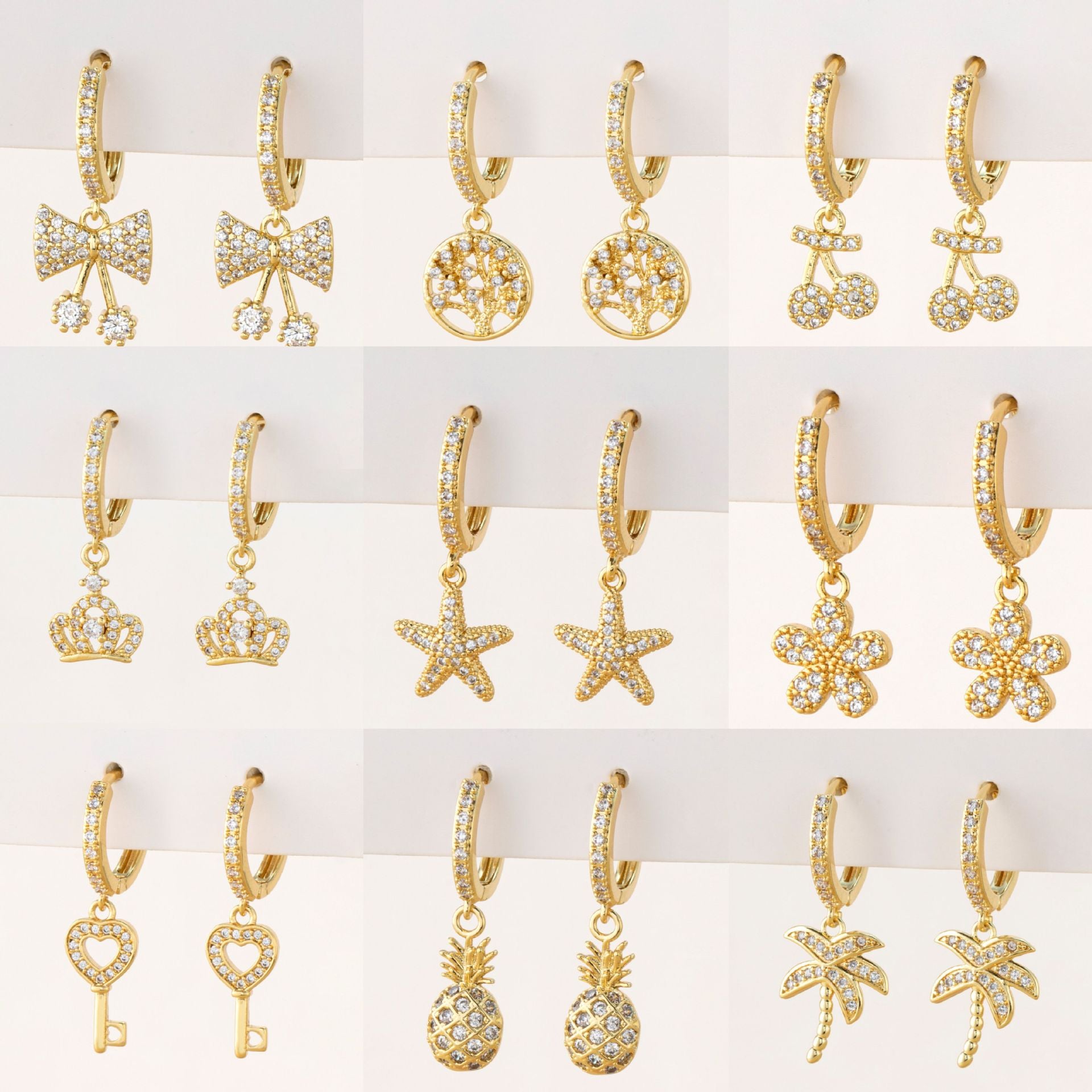 Wholesale Micro-Inlaid Zirconia Cross Bow Earrings ACC-ES-SY001