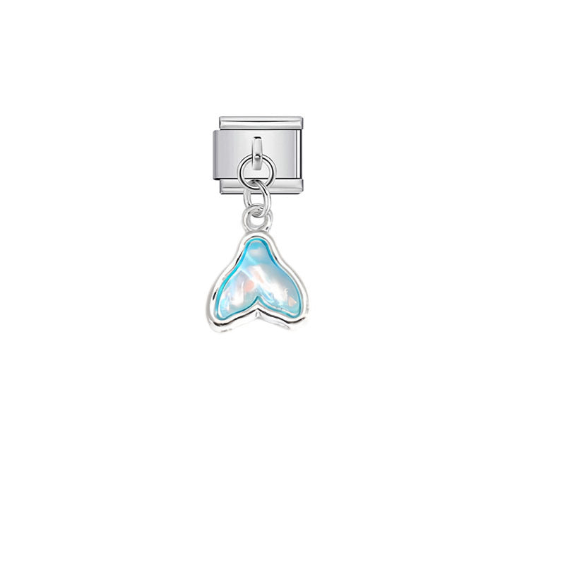 Wholesale Ocean Themed Italian Style DIY Pendant and Bracelet Kit Sweet Painted Stainless Steel Fashion Accessory for Everyday Wear