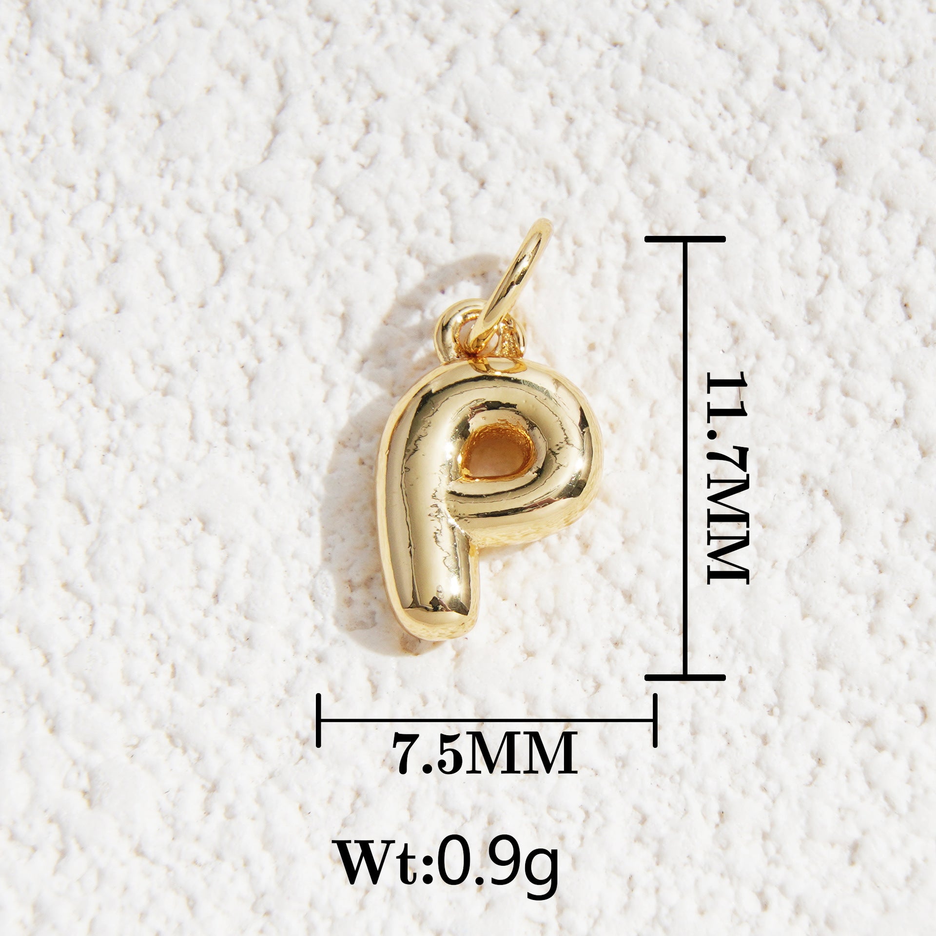 Wholesale5pcs DIY Copper Jewelry Charms— Gold-Tone Letter Series