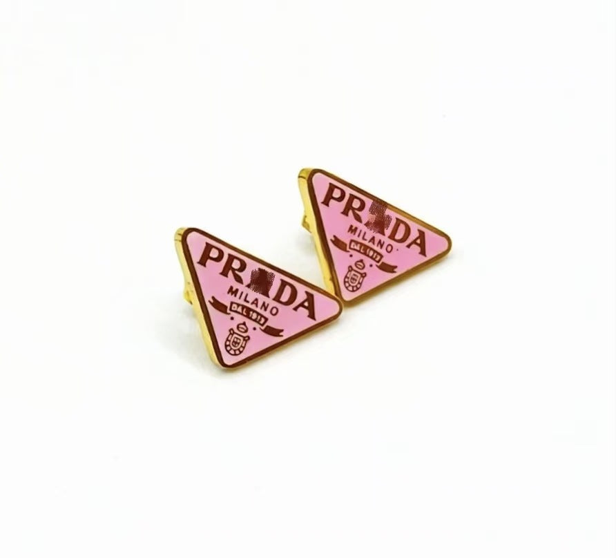 Wholesale ACCVIP Titanium Steel Light Luxury Enamel Inverted Triangle Stud Earrings