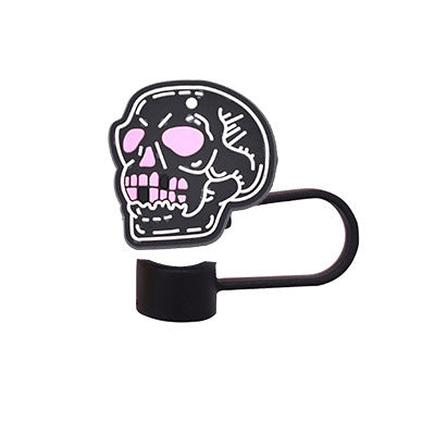 Wholesale Random 100pcs Halloween 10MM PVC Straw Tube Cap ACC-SCR-YiQu001