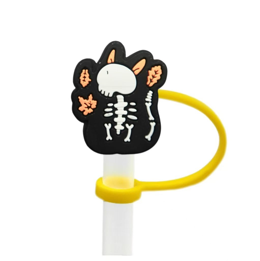 Wholesale 10pcs  themed animal skull shapes Straw Cover Straw Tube Cap
