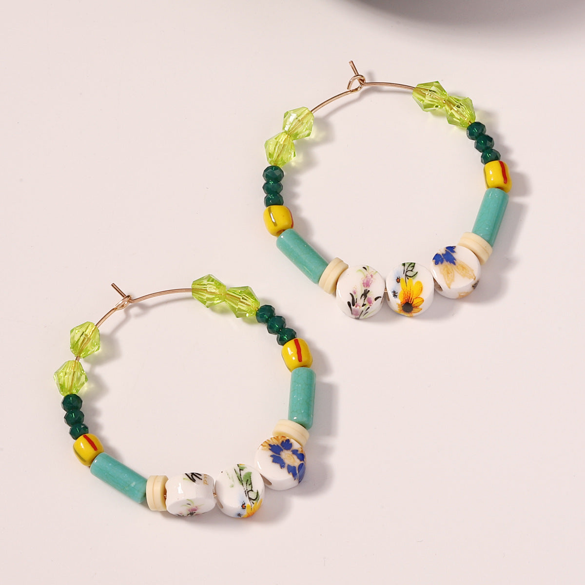 Wholesale Bohemian Style Handmade Beaded Rice Beads Crystal Earrings