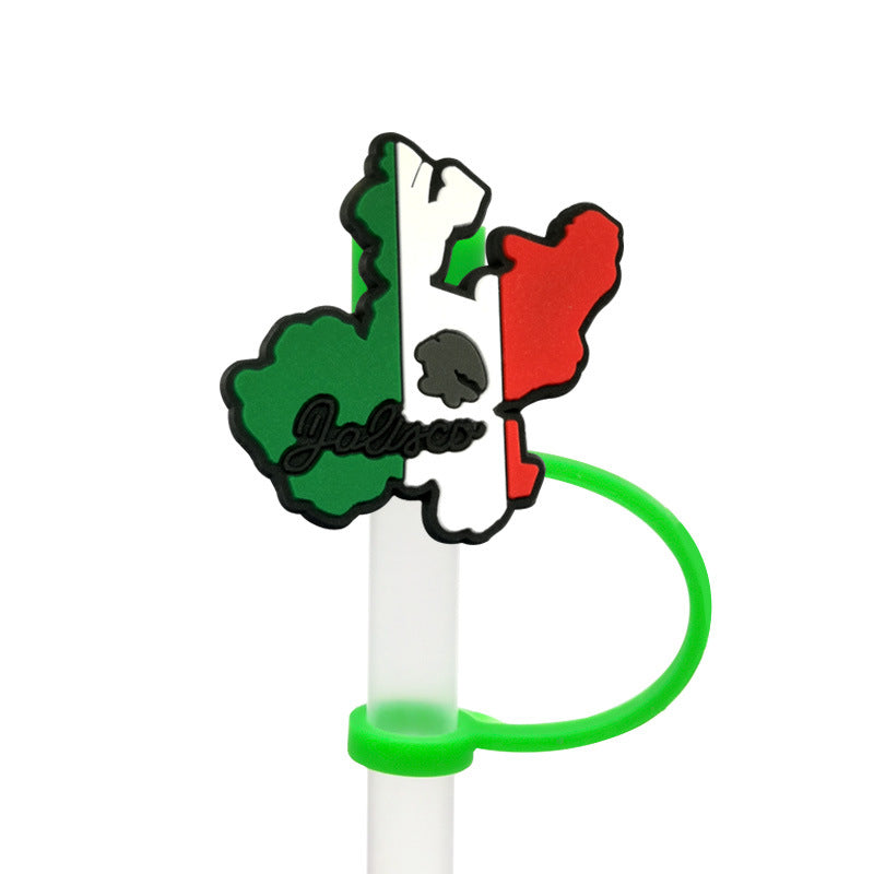 Wholesale 10pcs 7-8mm PVC Mexican Style Straw Tube Cap