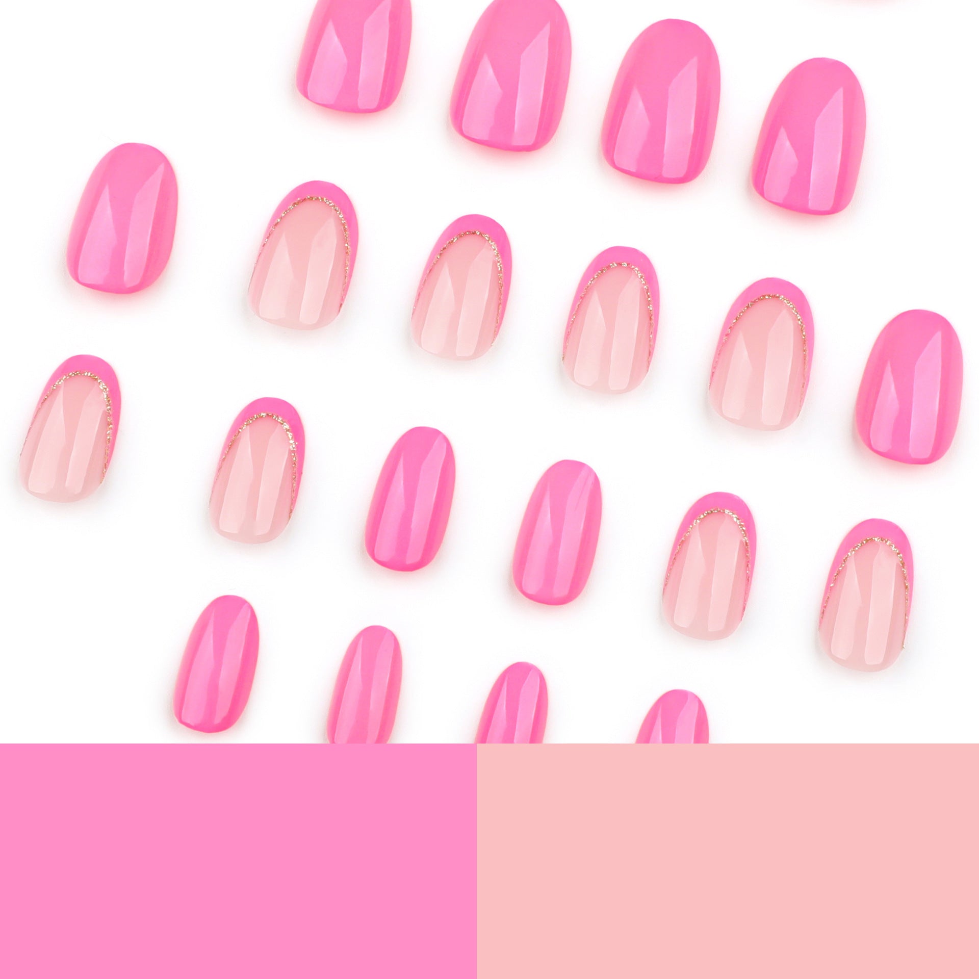 Wholesale 24 Pieces/box Rose Red Nails Kits Nail Stickers