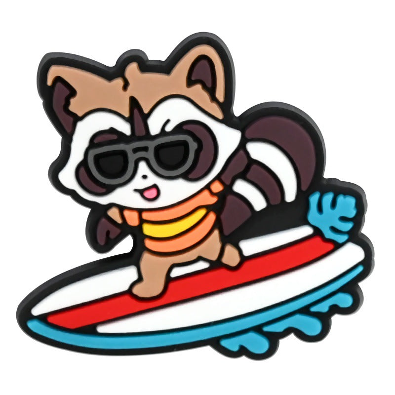 Decorazione casuale all'ingrosso della fibbia della scarpa in gomma morbida del PVC di serie del leopardo del fumetto da 100 pezzi