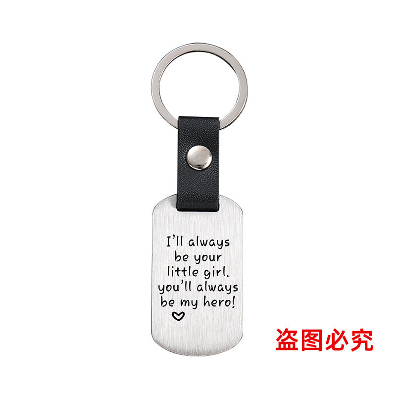 Wholesale Father's Day Metal Leather Keychains ACC-KC-GangGu029