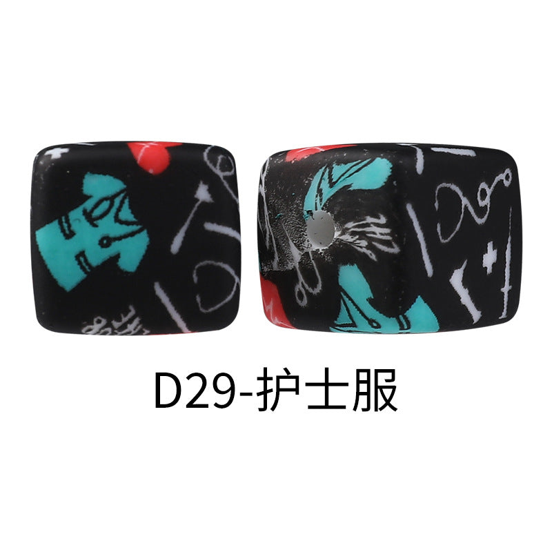 Wholesale Random 100pcs Cube Focal Beads DIY Bead Accessories