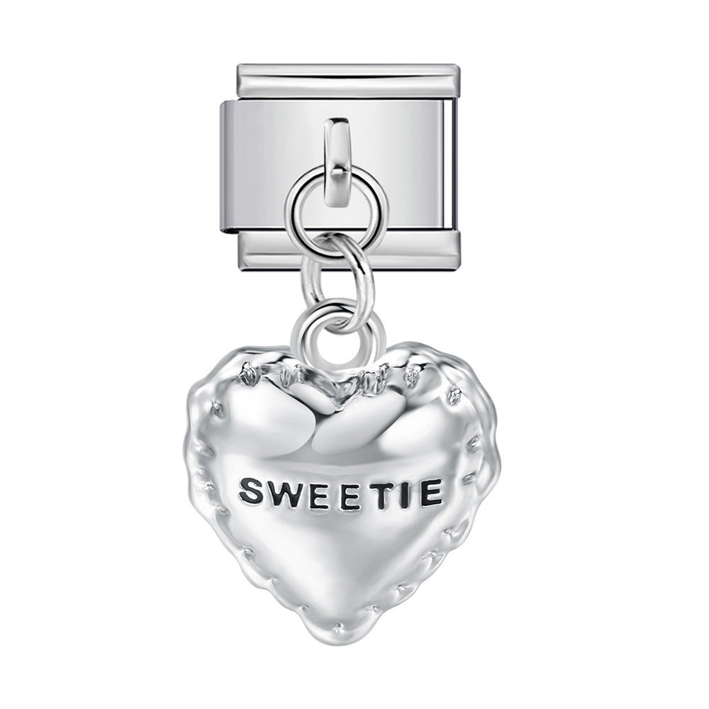 Wholesale Italian Charm Bracelet 9mm DIY Cute silver pendant  Creative Stainless Steel Composable Bracelet