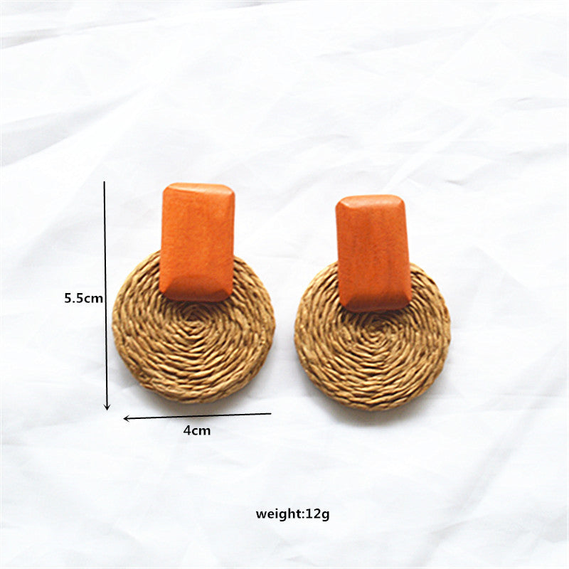 Wholesale Raffia earrings simple and sweet earrings.