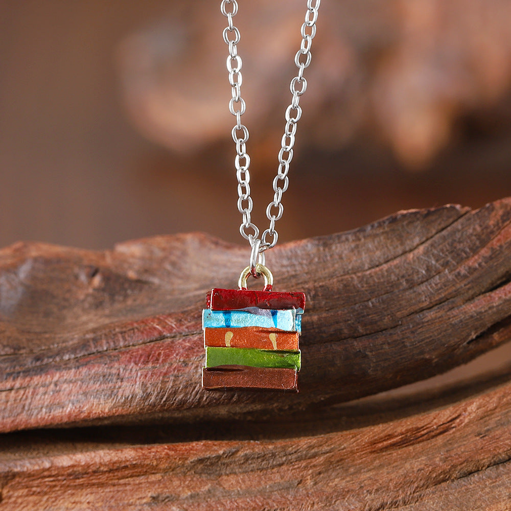 Wholesale  Alloy Color Fold Book Necklace