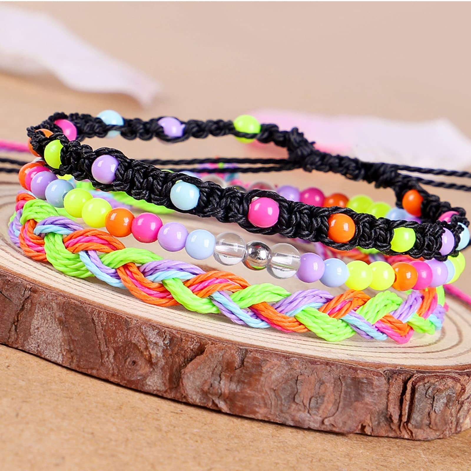 Wholesale Colorful Rope-woven Rice Bead Bracelet