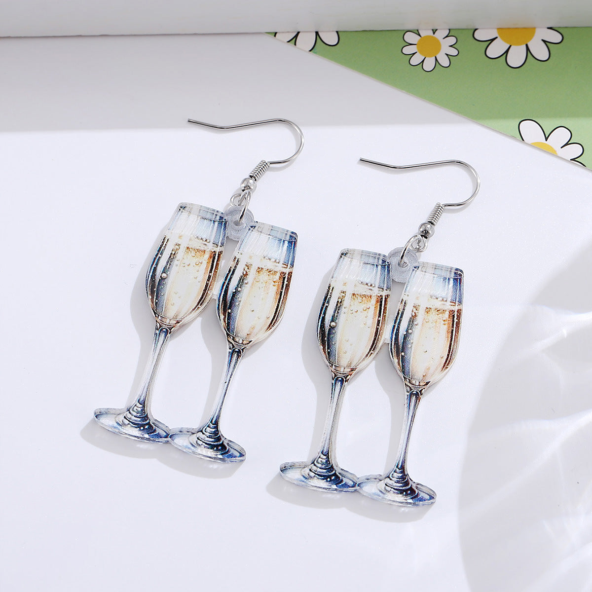 Wholesale Champagne glass drop earrings