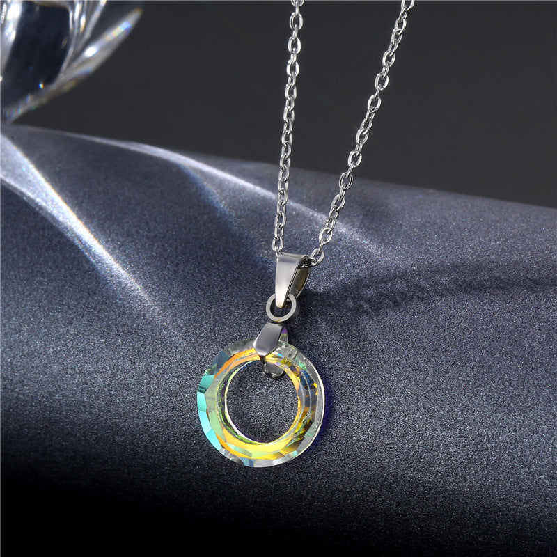 Wholesale K9 Crystal Pendant Stainless Steel Necklaces Choker Necklaces ACC-NE-MinM003