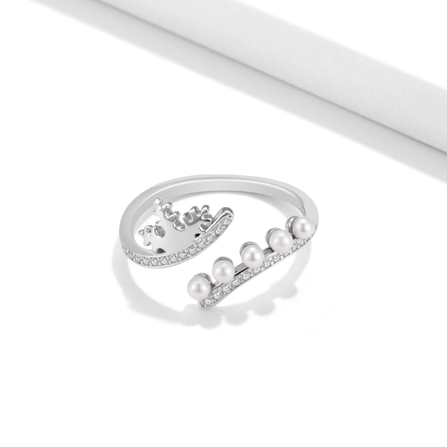 Wholesale Christmas Snowflake Crown Sterling Silver S925 Open Rings ACC-RS-MC003