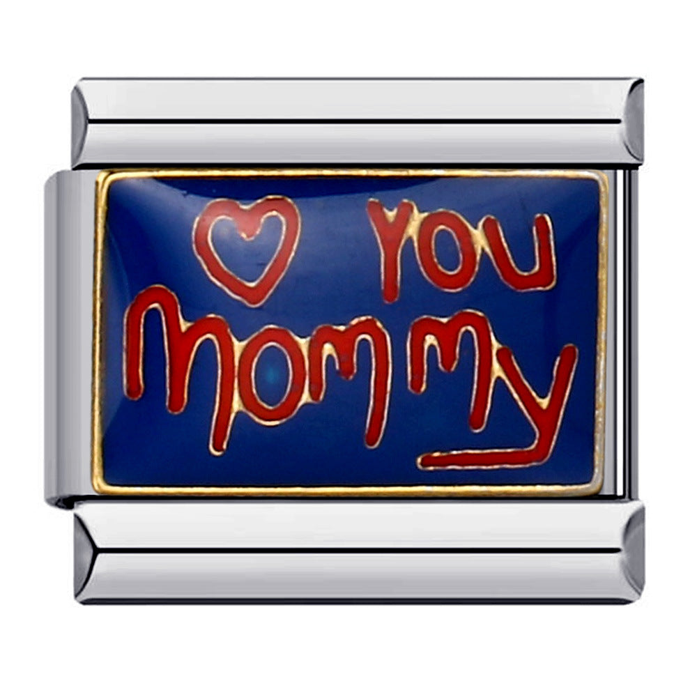 Wholesale Italian Module Bracelet Titanium Steel Welding Oil Dropping DIY Charms