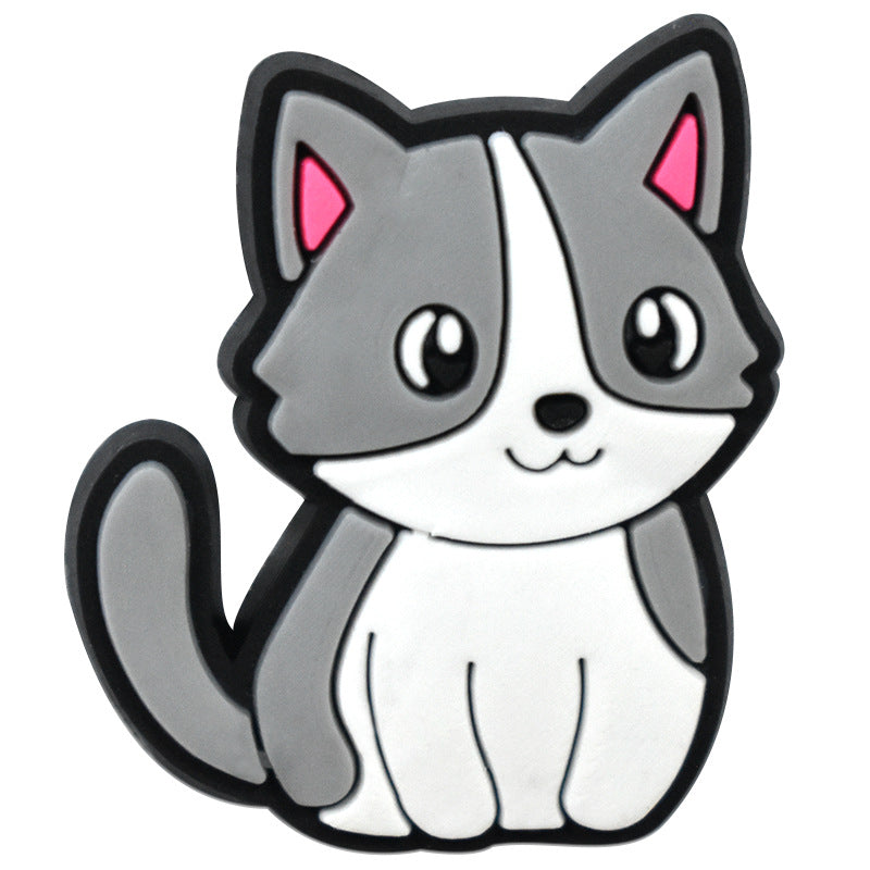 Wholesale  Random 100pcs  Cat  PVC Soft Rubber Shoe Buckle Decoration