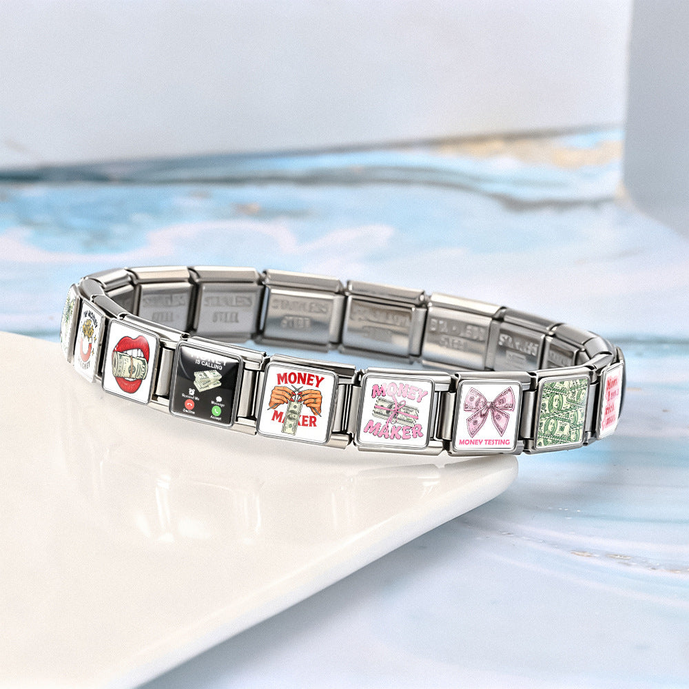Wholesale Stainless Steel Coin Bracelet,  Fashion DIY Charm Accessory for Gift Boutique Resale