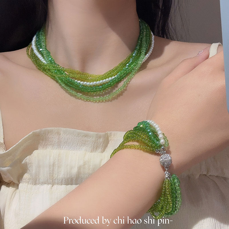 Wholesale Diamond Multi-layer Wrap Crystal Necklace