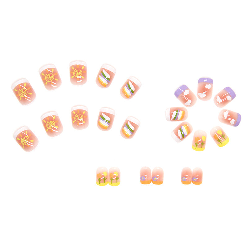 Wholesale 24 Pieces/box Candy Gradient Nails Kits Nail Stickers