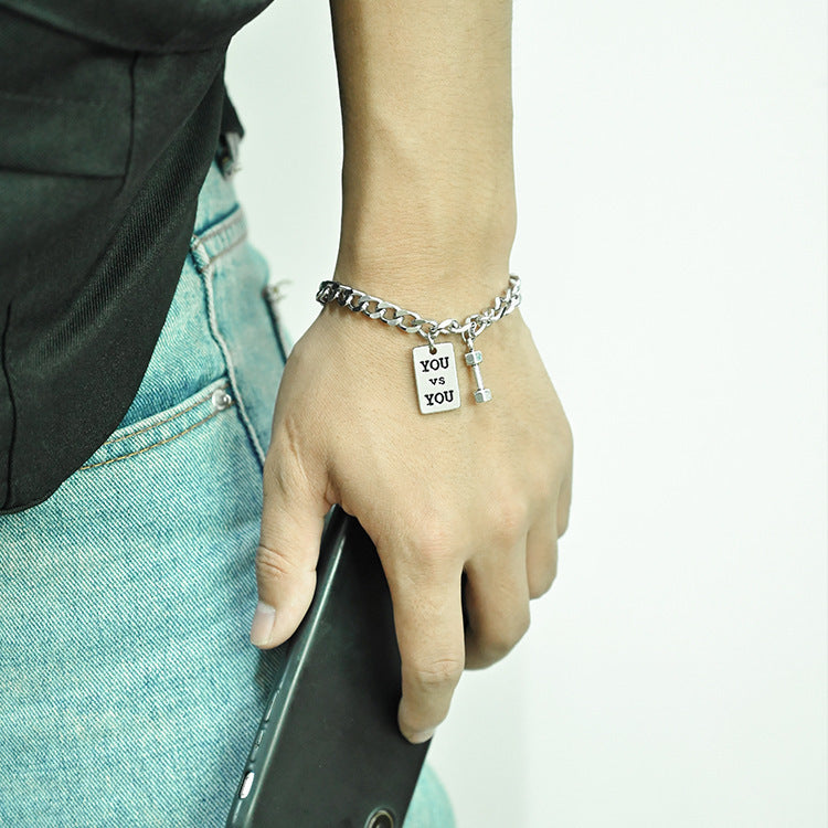 Wholesale Men's Simple Personality Hip-hop Titanium Steel Bracelet ACC-BT-Leisuo003