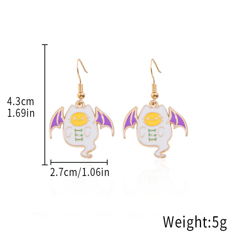 Wholesale Alloy  Earrings - Cute Ghost and Pumpkin Skull for Party Wear