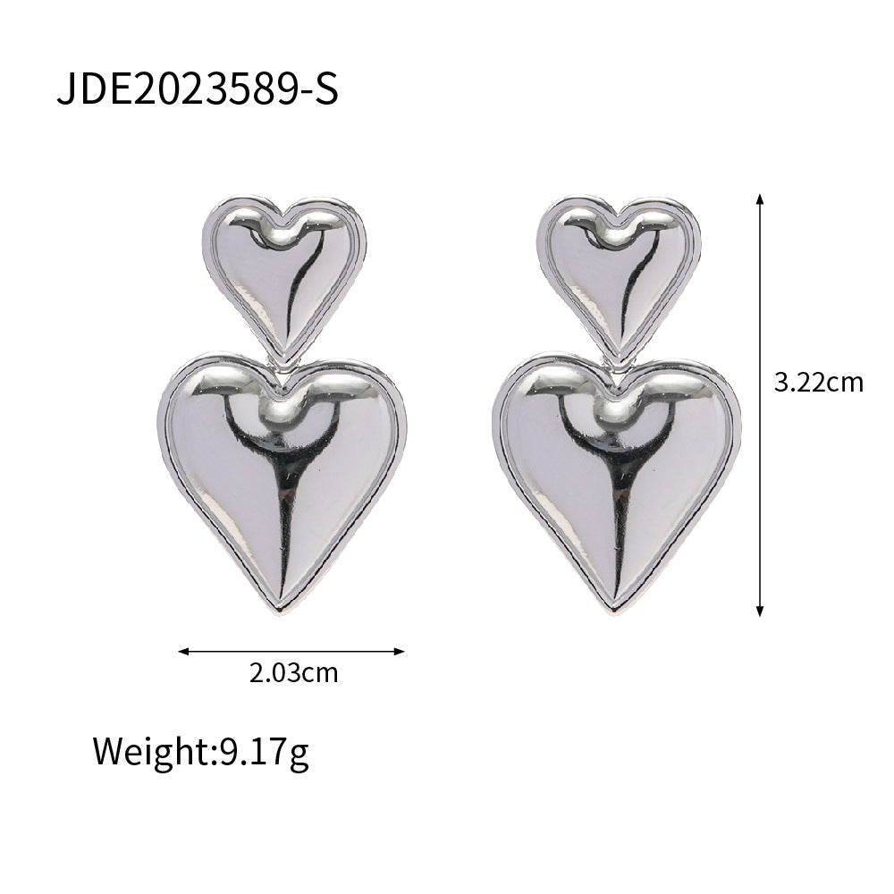 Wholesale 18k Gold Plated Heart Pendant Earrings ACC-ES-JieDing002