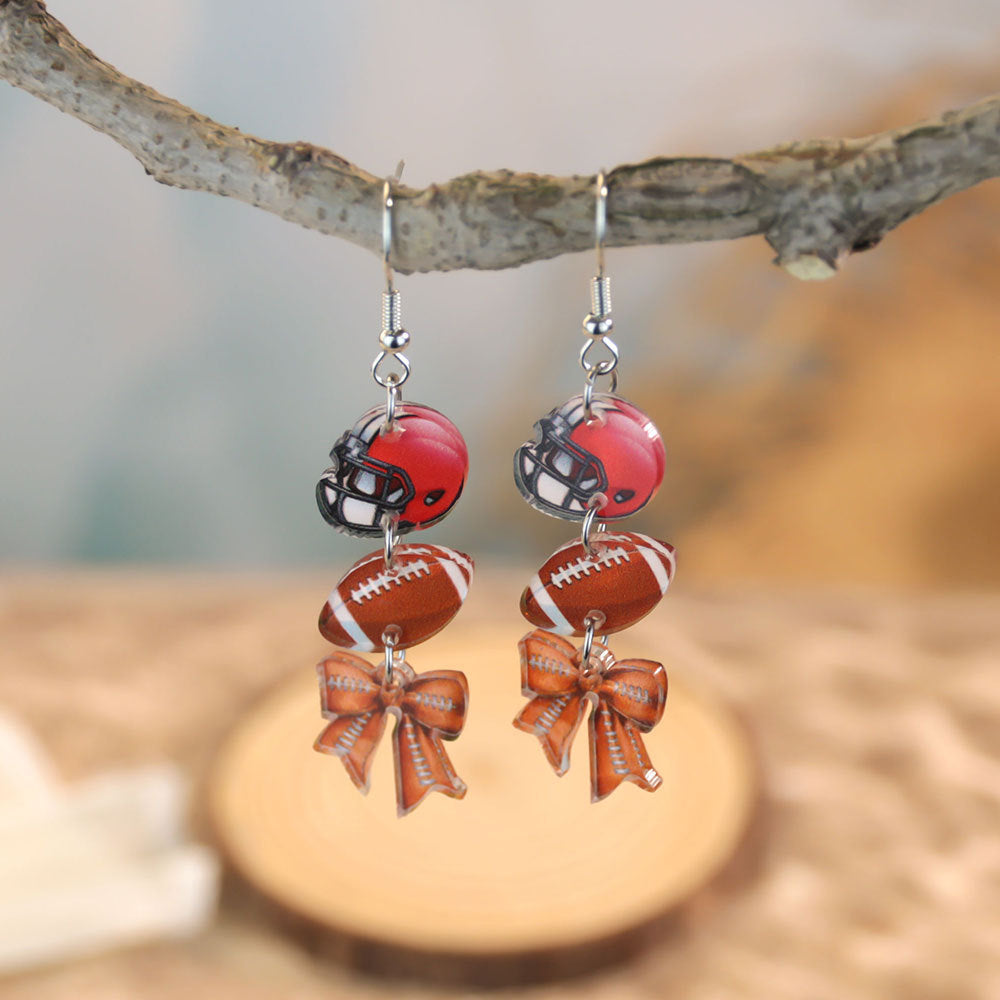 Wholesale sports style ball theme acrylic earrings