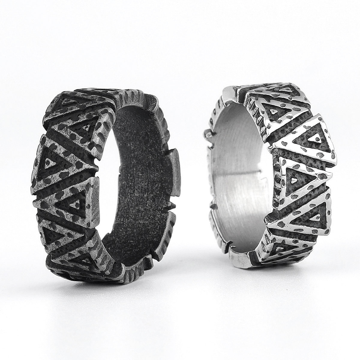 Wholesale Titanium Steel Vertical Grain Rings Men’s Rings ACC-RS-Moer009