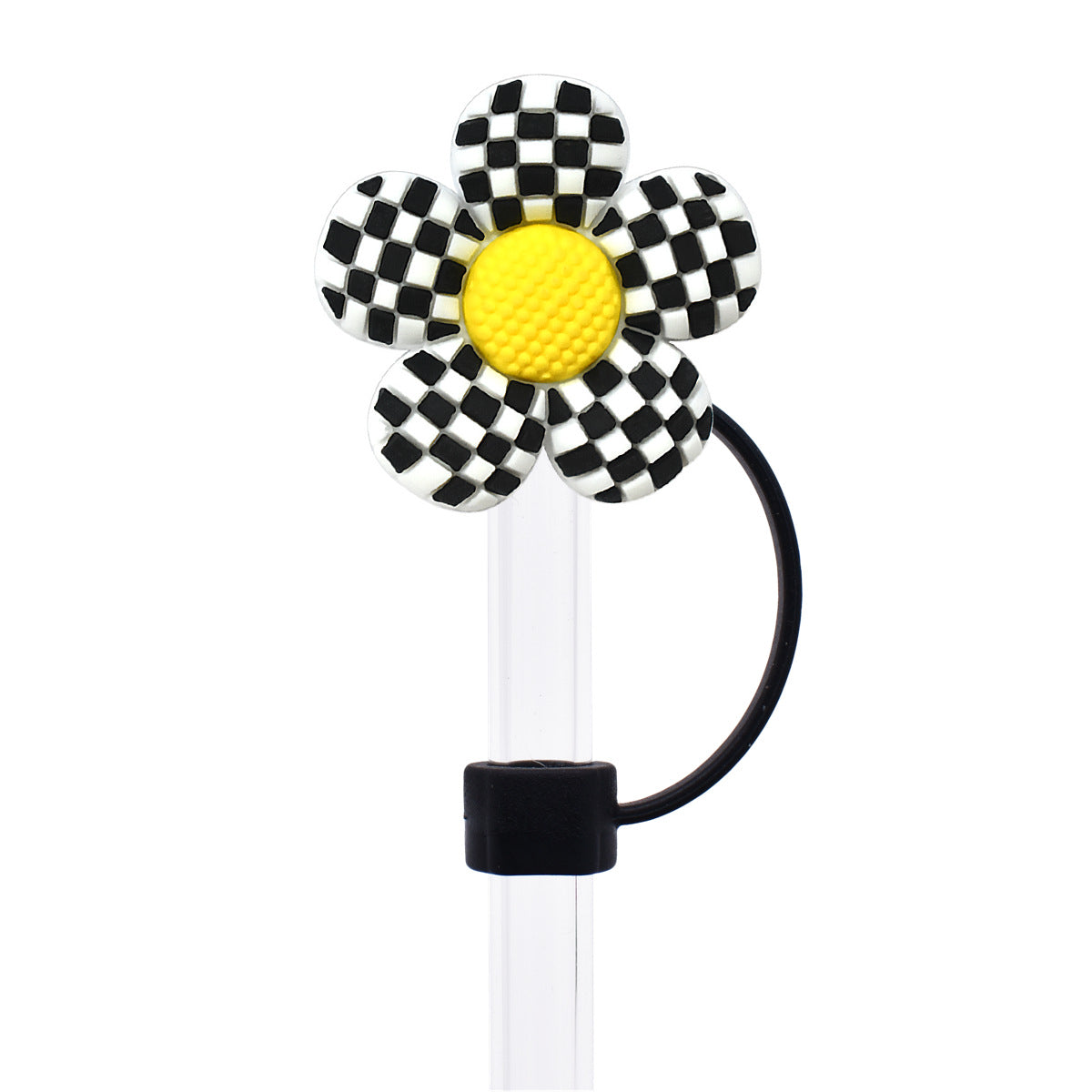 Wholesale Random 100pcs Flower Series 10mm PVC Soft Straw Tube Cap