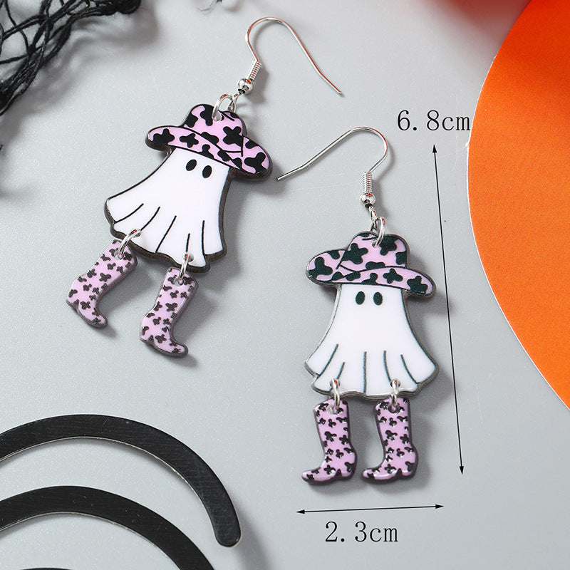 Wholesale  Halloween funny mushroom ghost acrylic earrings