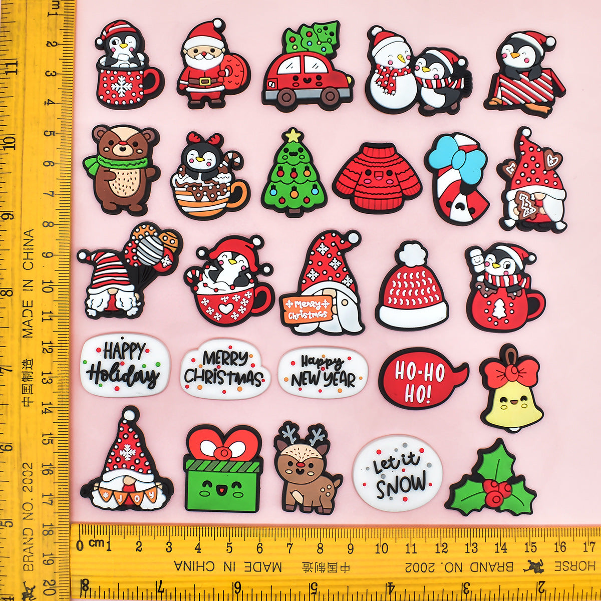 Wholesale Random 100pcs Christmas PVC Soft Rubber Shoe Buckle Decoration ACC-SC-RYY057