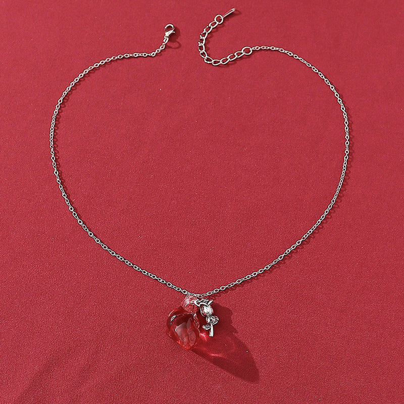 Wholesale Halloween Dark Heart Rose Pendant  Women's Necklace