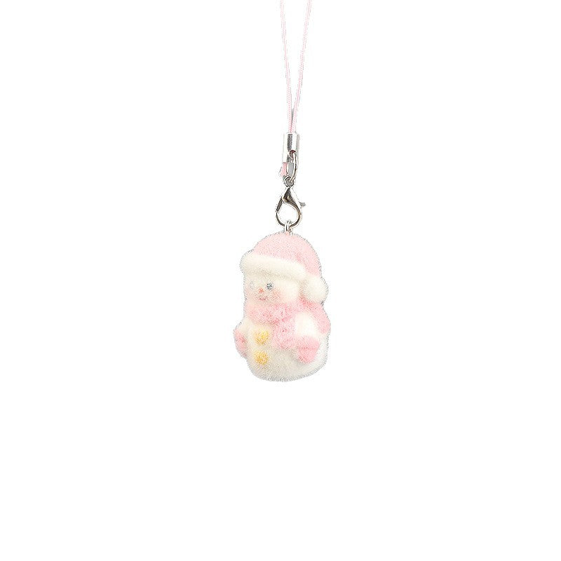 Wholesale Flocked Christmas Snowman Pendant Cartoon Doll  Keychain
