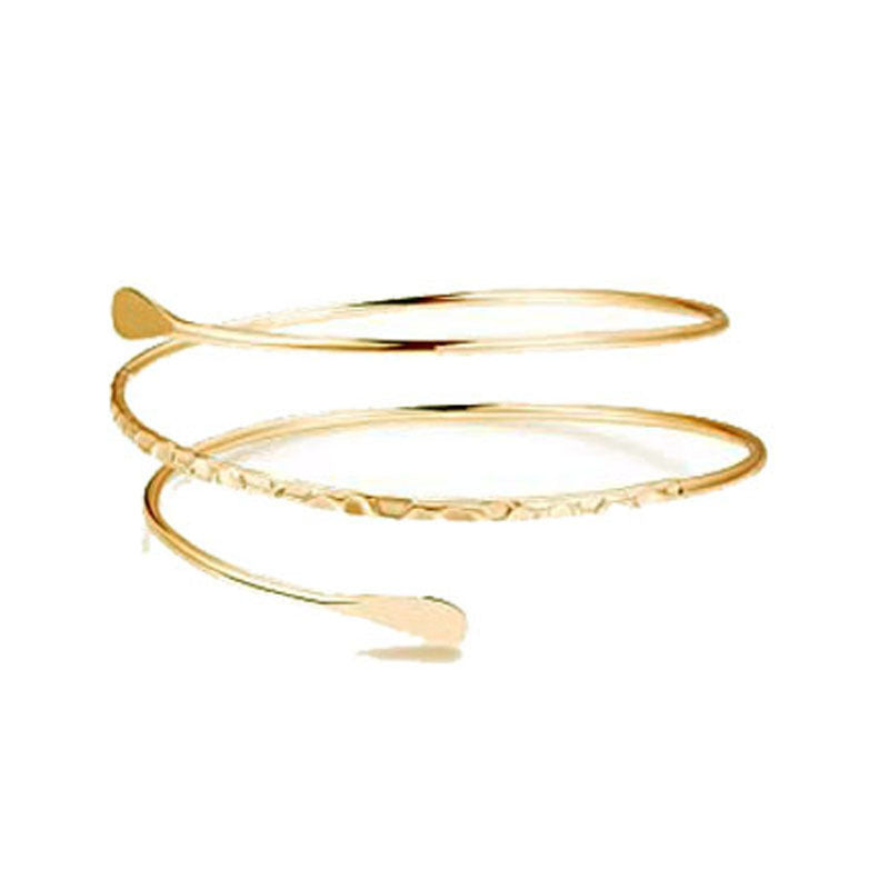 Wholesale Geometric Metal Snake Arm Ring Fashion  Exaggerated Leaf Bracelet suit
