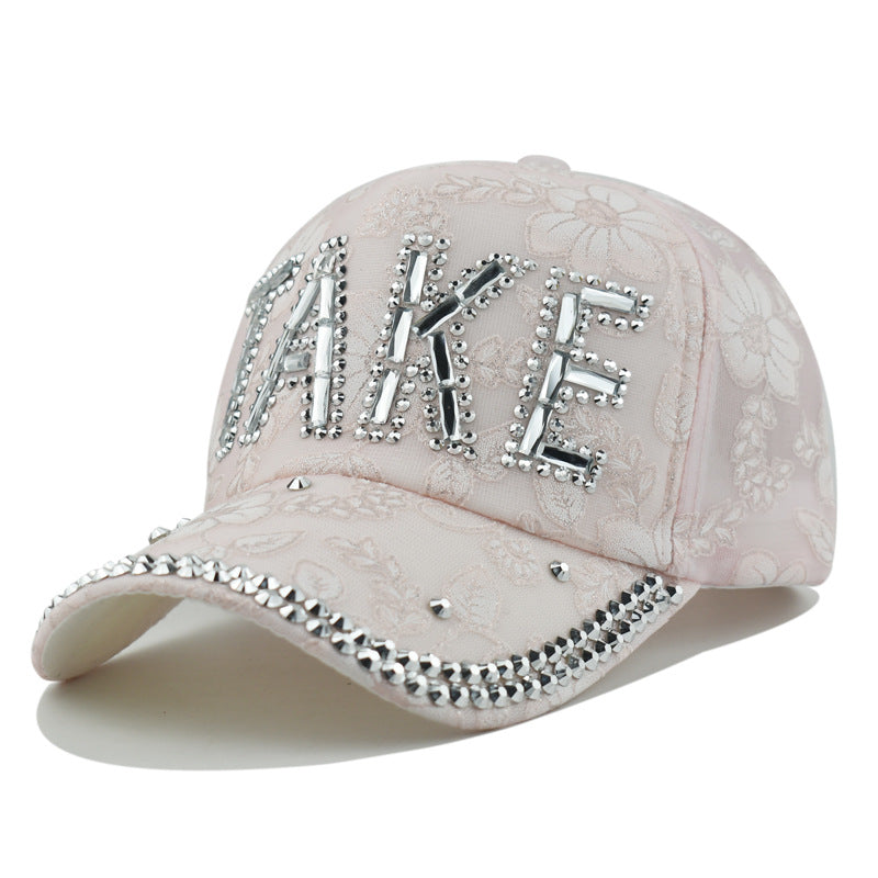 Wholesale Rhinestone Lace Flower Baseball Cap