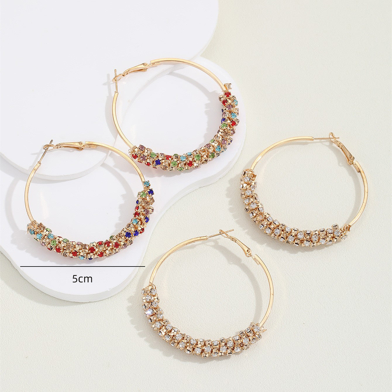 Wholesale  rhinestones colorful diamond earrings
