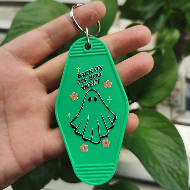 Wholesale Retro Hotel UV Printing Halloween Keychains ACC-KC-MeiXin003
