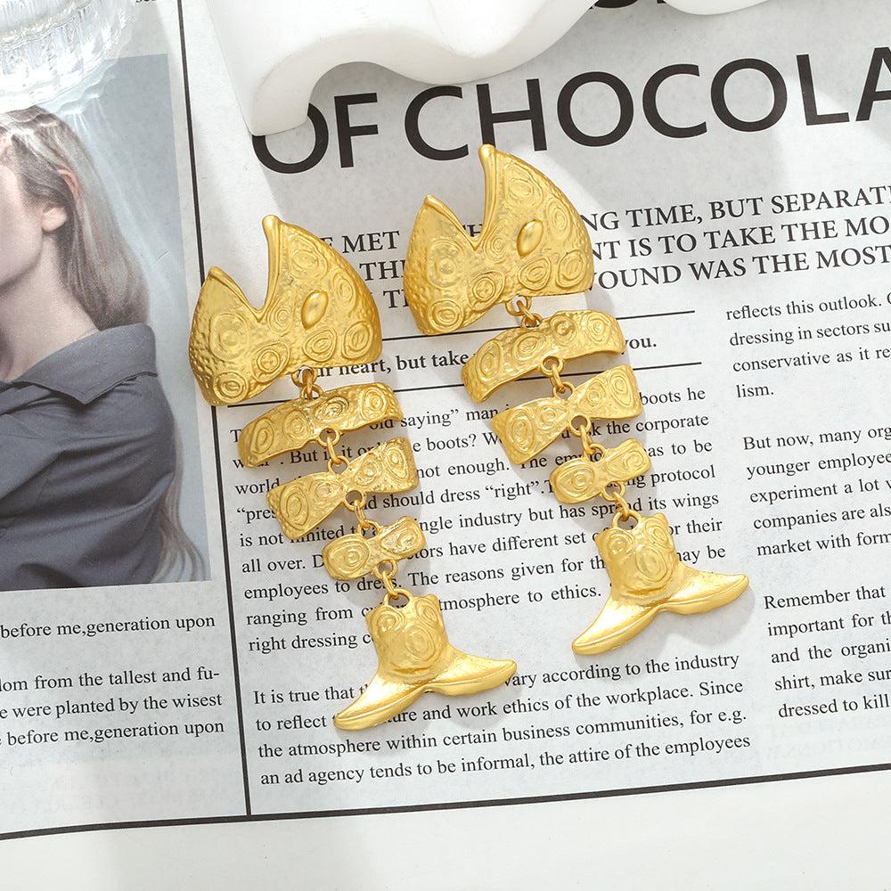 Wholesale Vintage Sunflower Metal Exaggerated Earrings