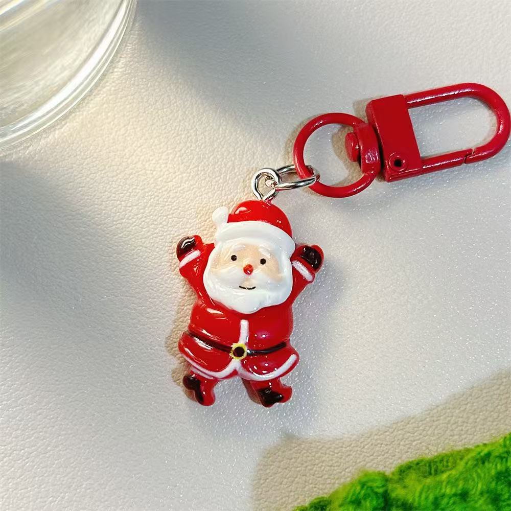Wholesale Q Version Christmas Cartoon Keychain - Cute Moose Santa Snowman Funny Bag Charm Gift Fashion Accessory