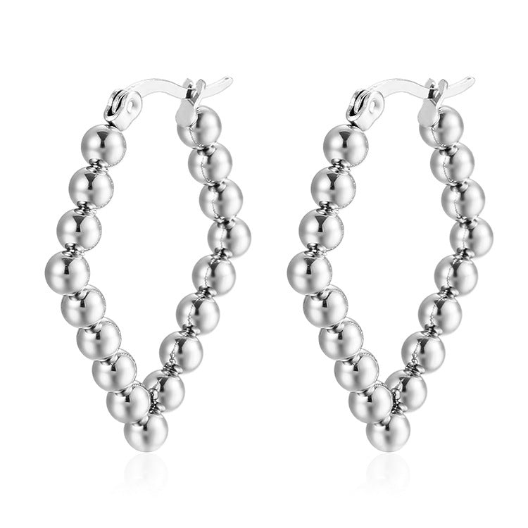 Wholesale Stainless steel  geometric stainless steel welding bead earrings