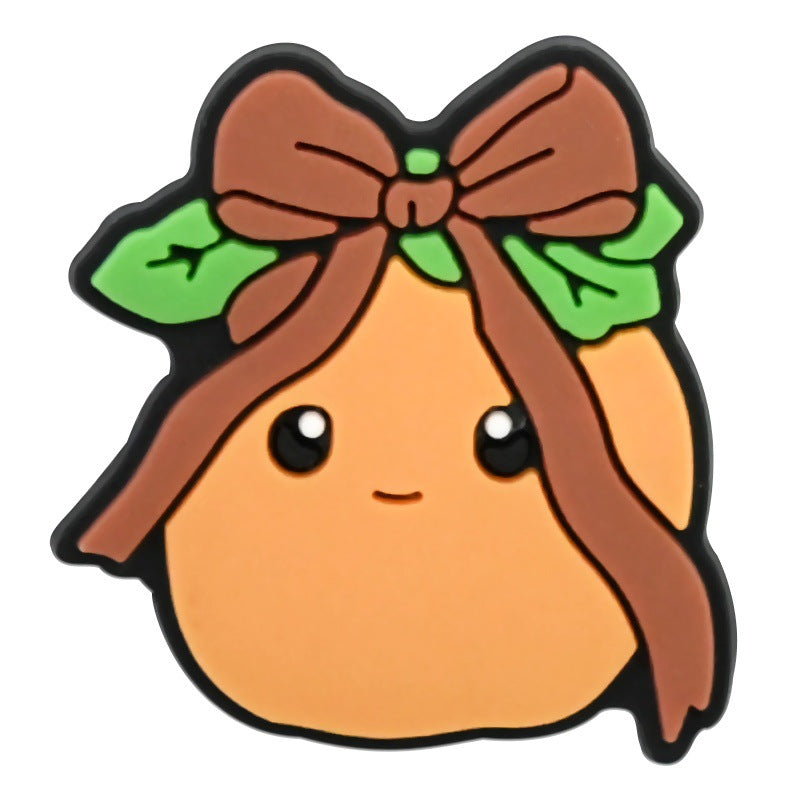 Wholesale Random 100pcs Cute cartoon potato-shaped  PVC Soft Rubber Shoe Buckle Decoration